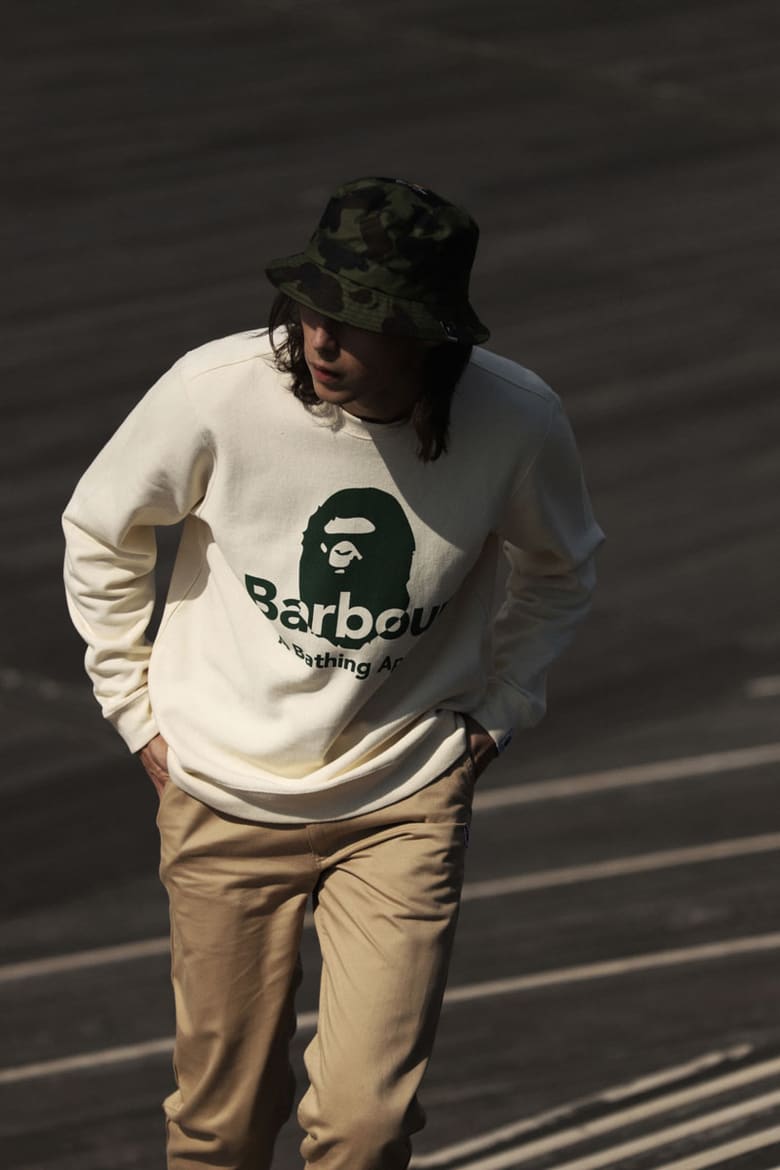 美品！¿ Barbour A Bathing Ape コラボ　スエット　レア For AW21, Barbour Collaborates With A Bathing Ape For The First